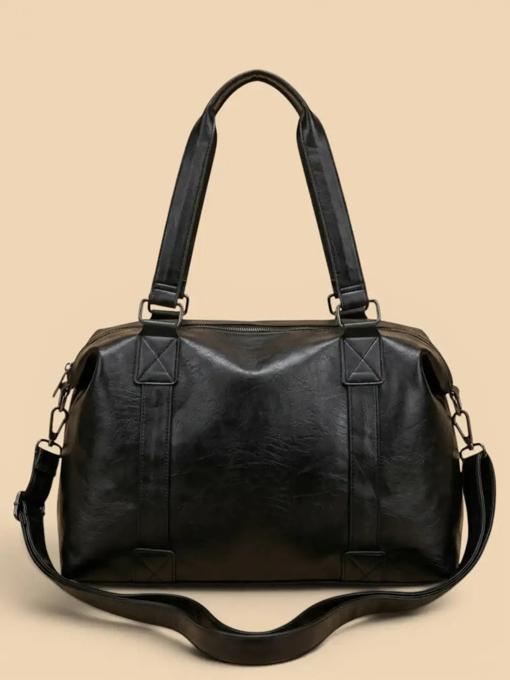 Vintage Faux Leather Tote Bag