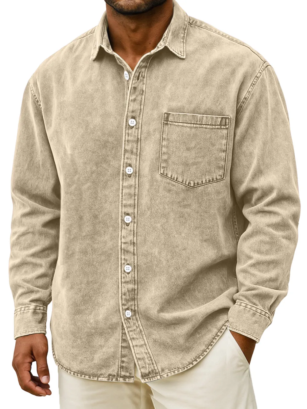 Tailored Long Sleeve Button Front Shirt