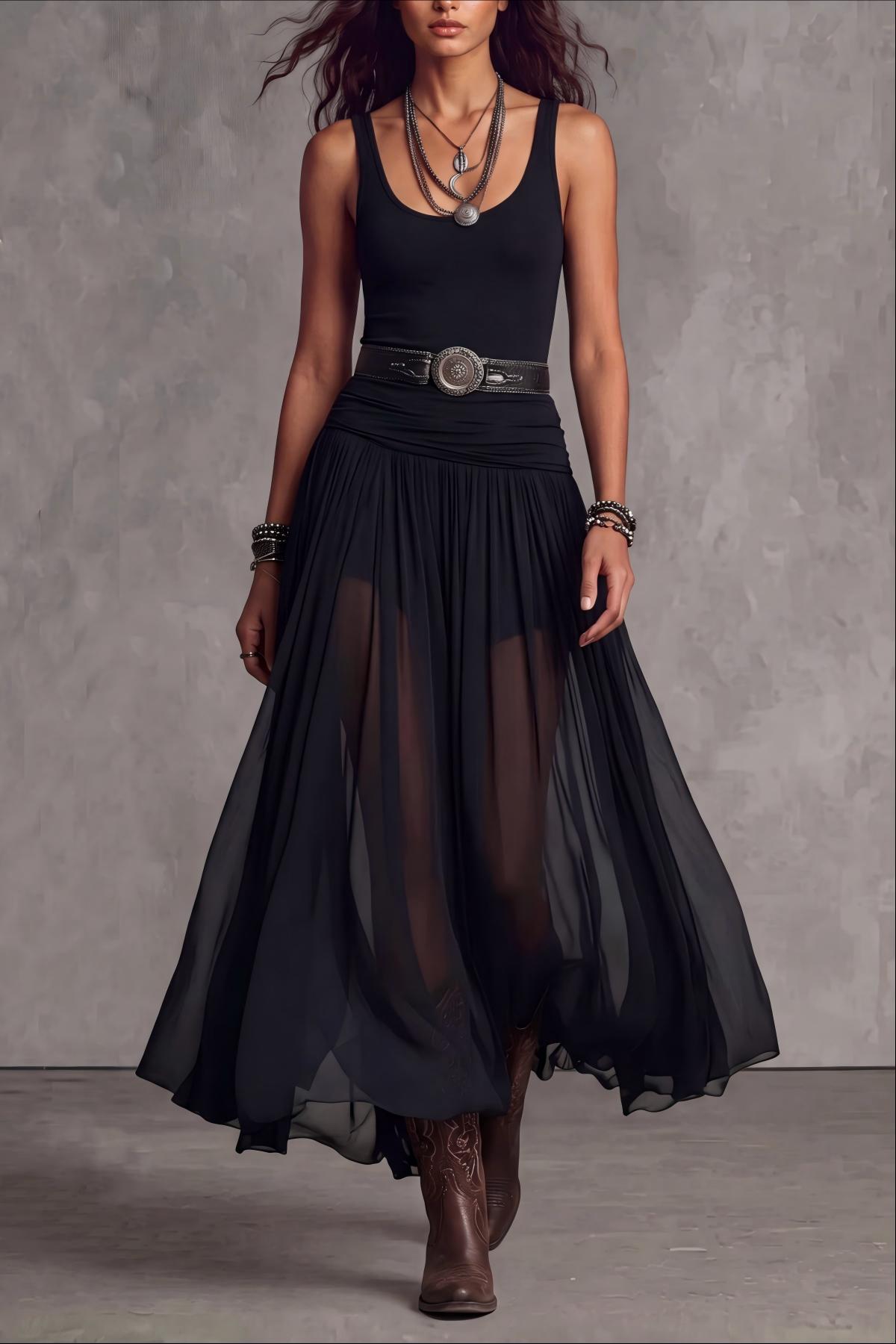 Classic Textured Maxi Dress