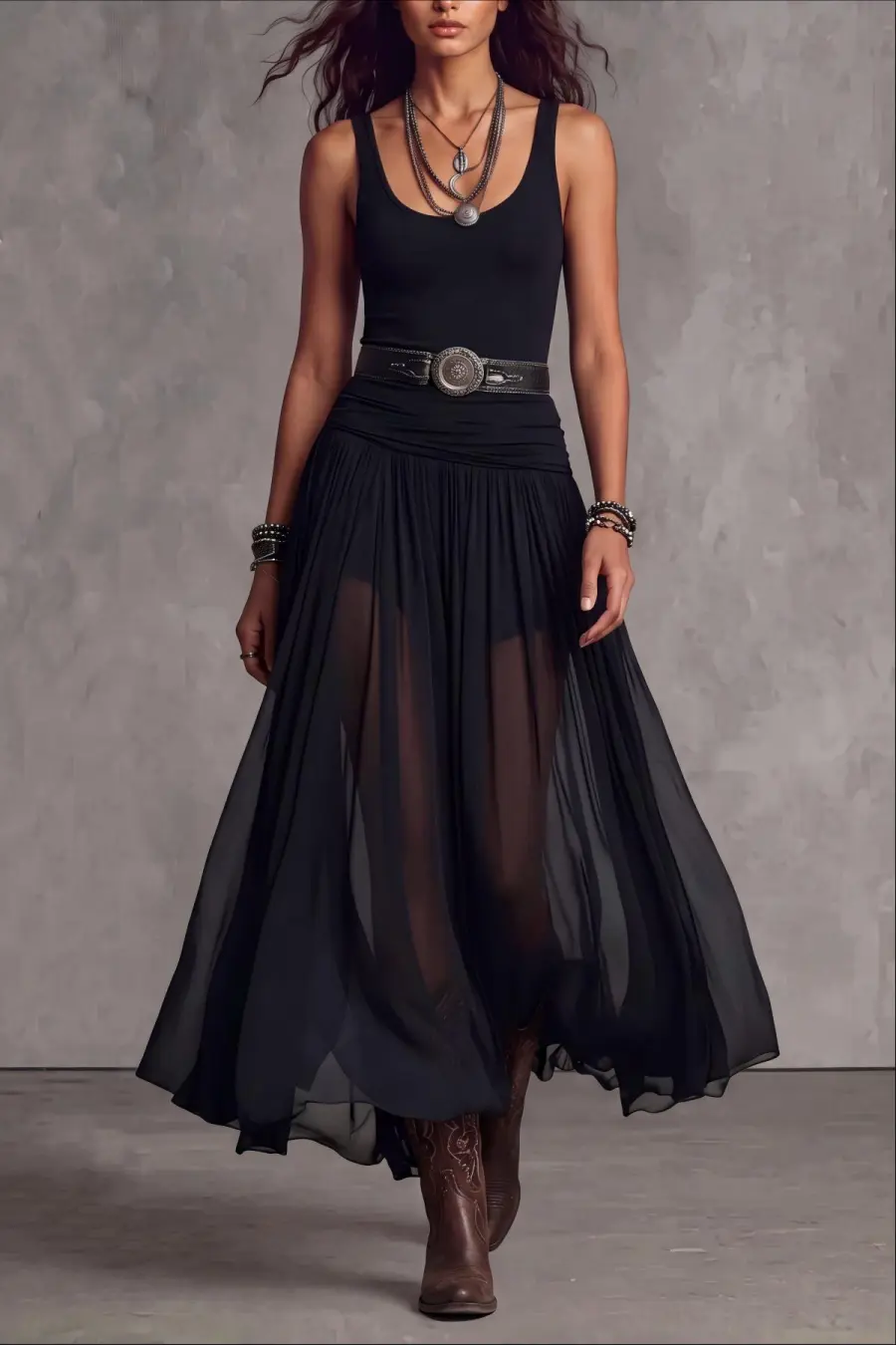 Classic Textured Maxi Dress