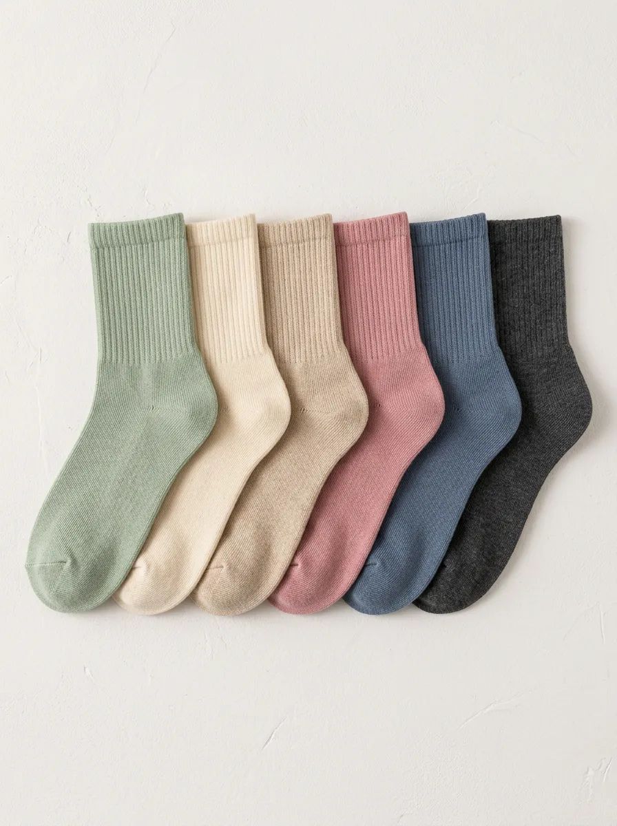 Minimalist Ribbed Men's Six-Pair Long Socks