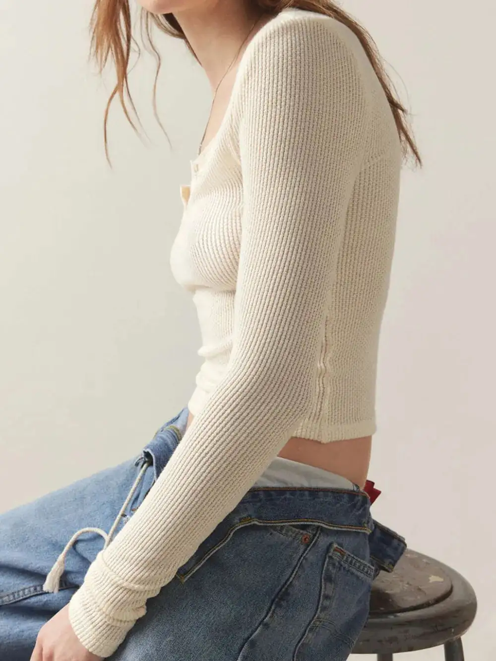 Everyday Notched Long Sleeve T-Shirt