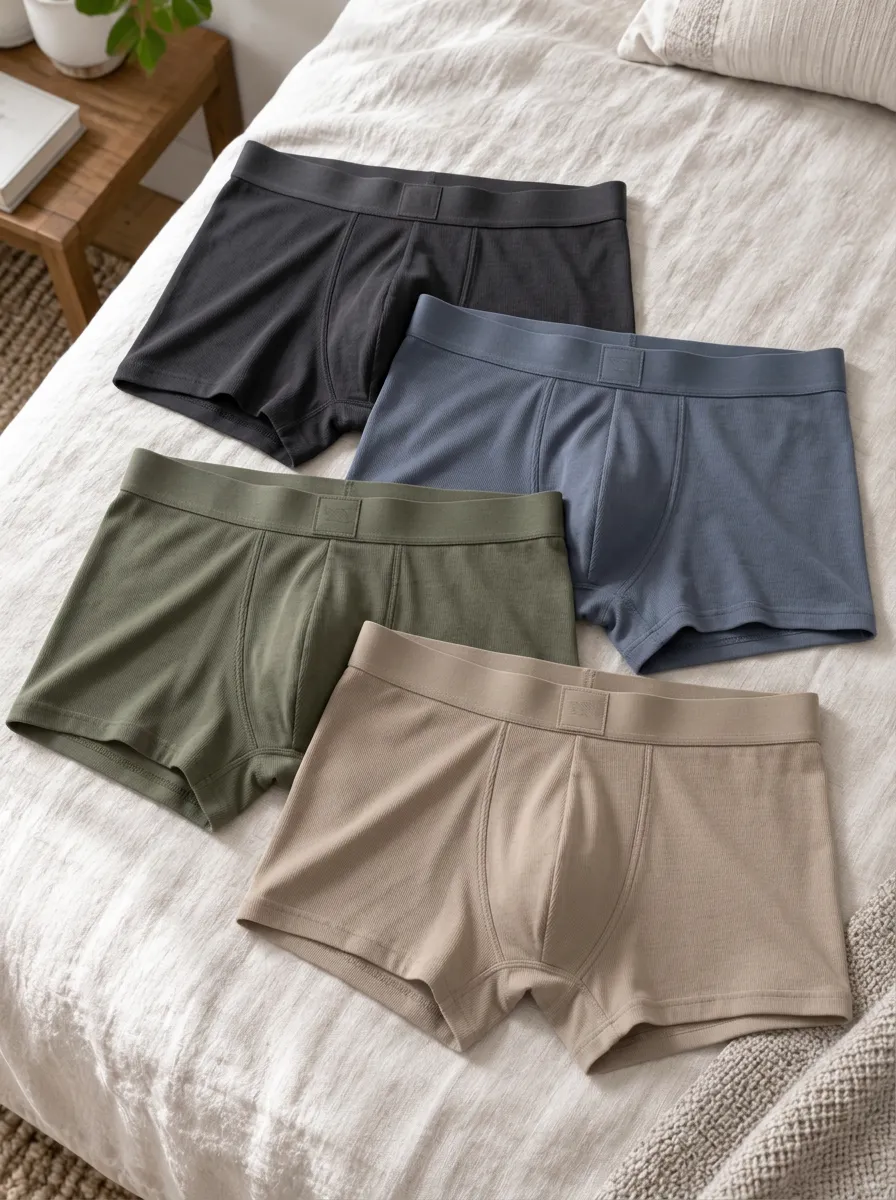 Men's Modern Collection Ribbed Cotton Boxer Briefs Set