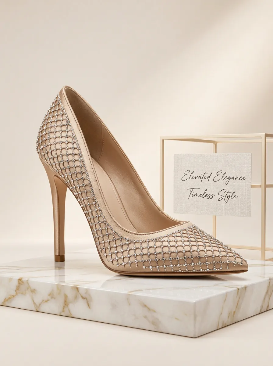 Rhinestone Mesh Bridal Women's Formal High Heels