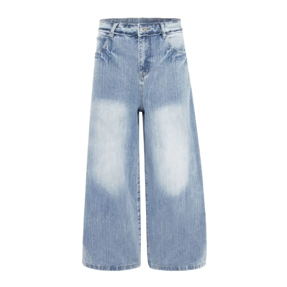 Baggy Distressed Washed Denim Jeans