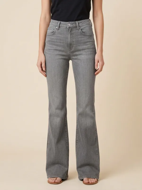 Faded Finish High Rise Flare Jeans