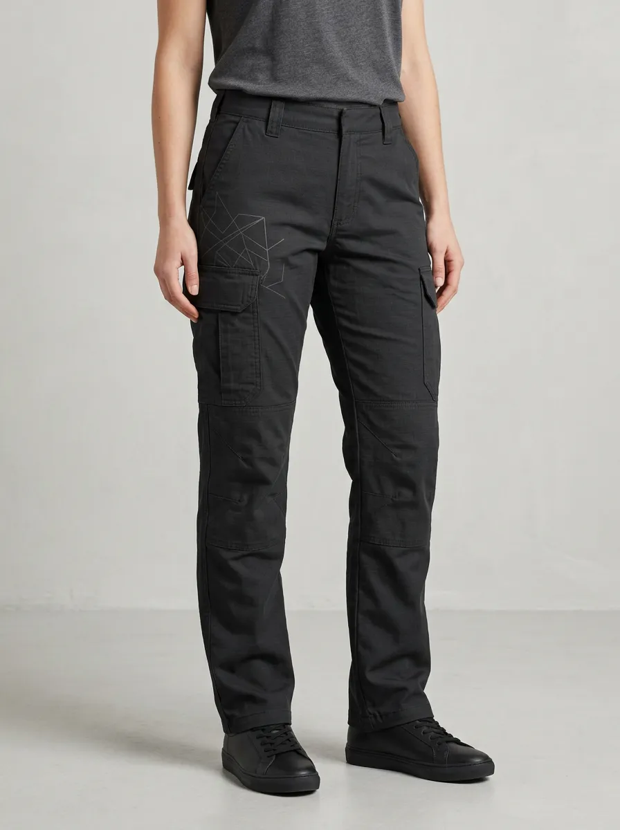 Unisex Geometric Line Art Printed Tactical Work Pants