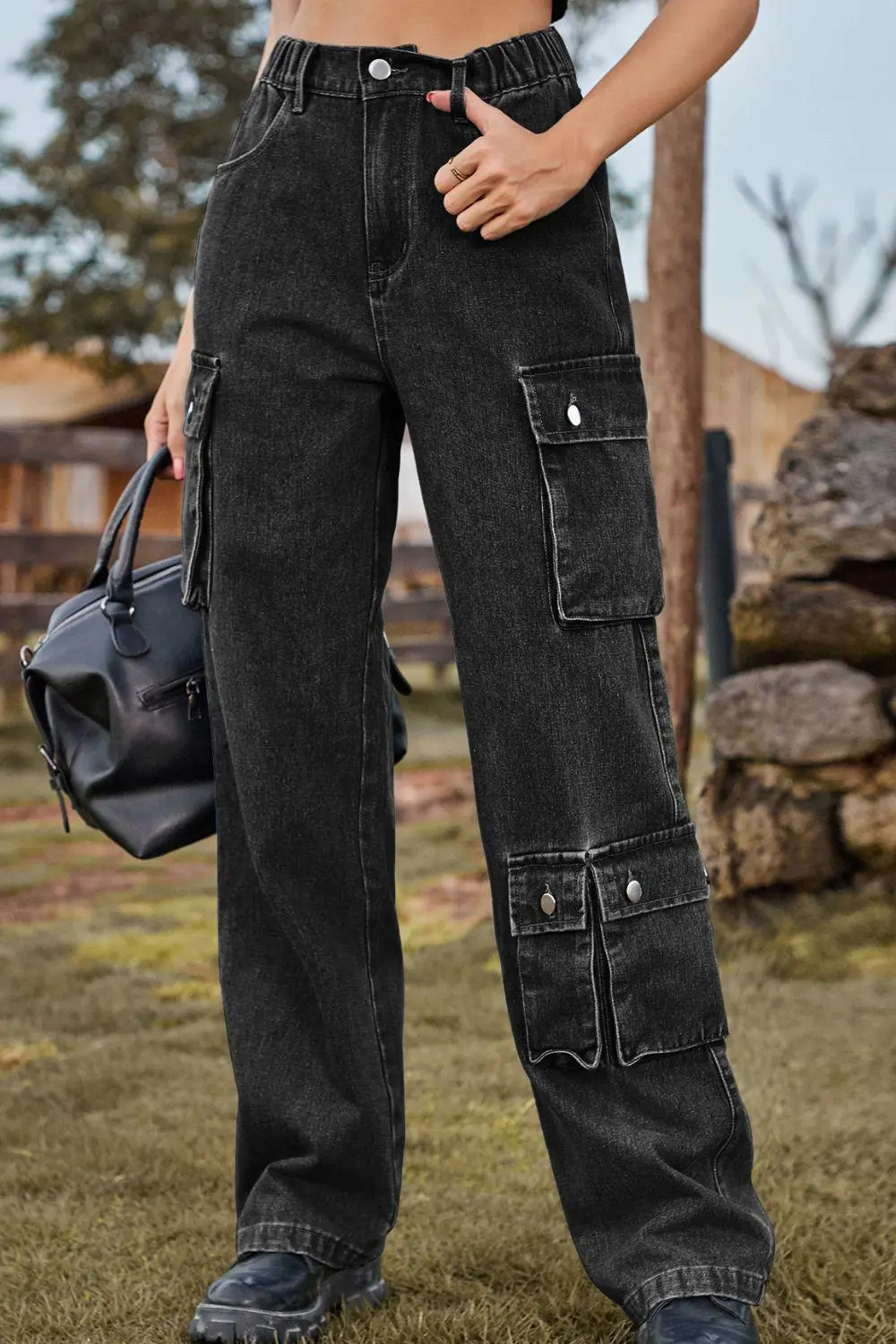 Easy Loose Fit Pocketed Denim Jeans