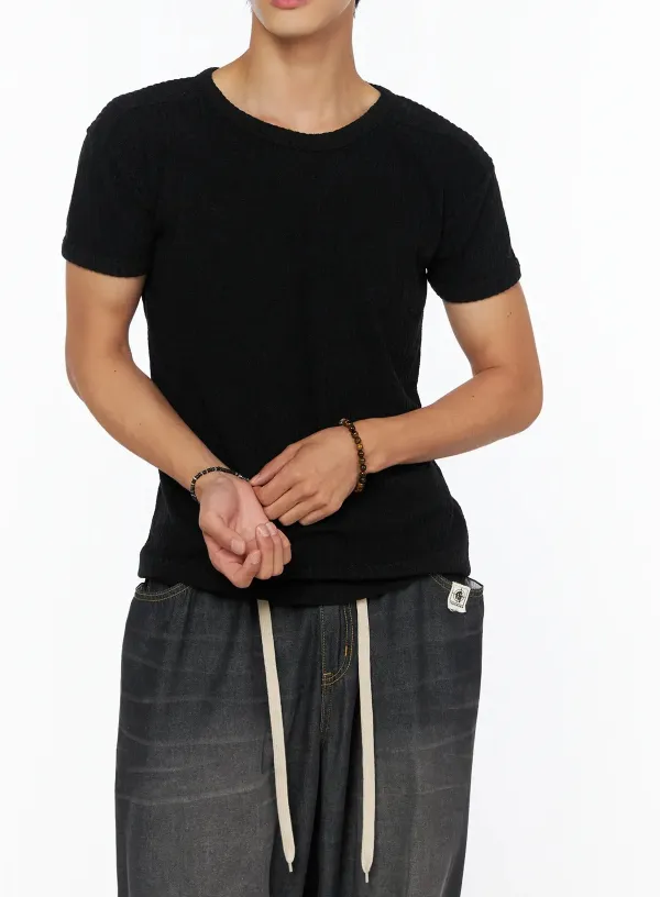 Men's Ribbed Slim-Fit T-Shirt