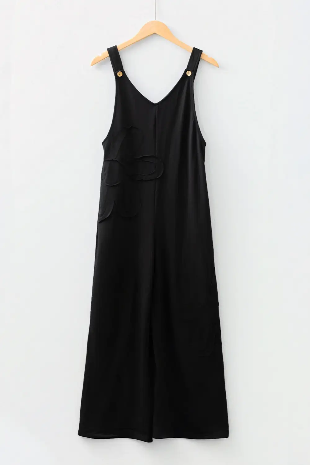 Clean Raw Seam Big Flower Patched Jumpsuit