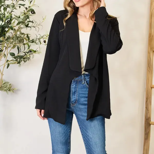 Long Sleeve Open Front Tailored Blazer