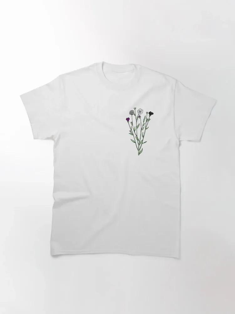 Women's simple floral-print round-neck short-sleeved T-shirt
