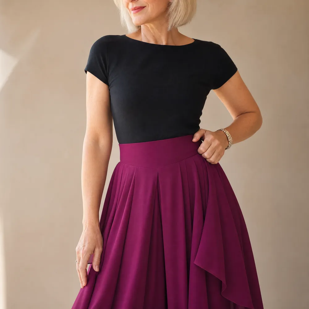 Culottes with Skirt Drape Pants