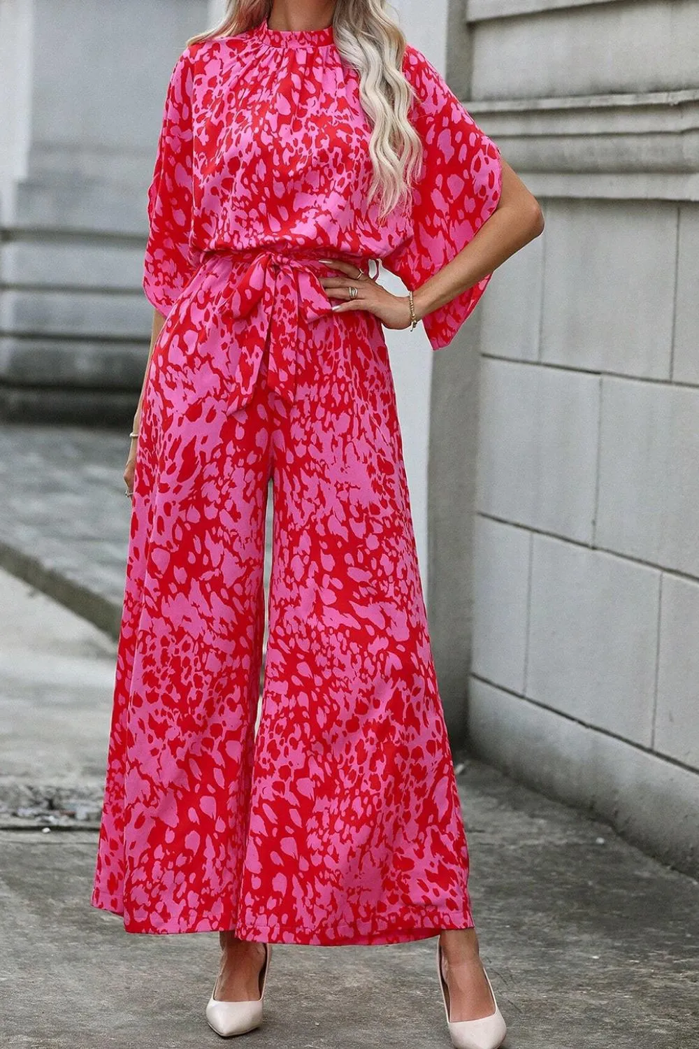 Belted Wide Leg Jumpsuit