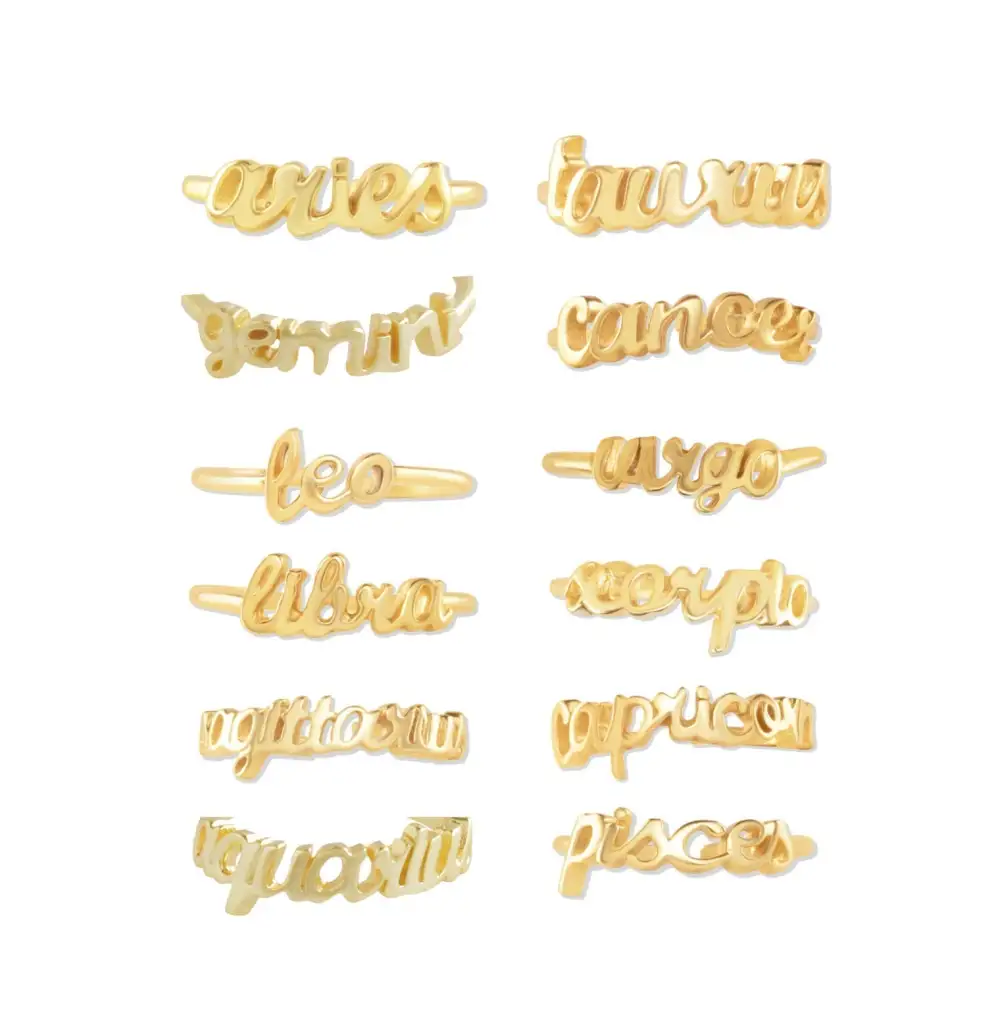 Twelve-Piece Adjustable Brass Ring Set