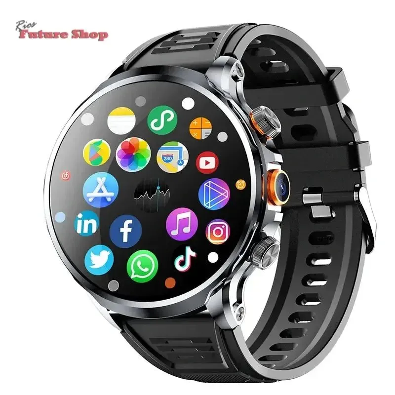2025 new 4G Android smartwatch 1.95 inch IPS 360*360 screen with 200w camera GPS WiFi 32GB ROM smartwatch with 1100mAh battery