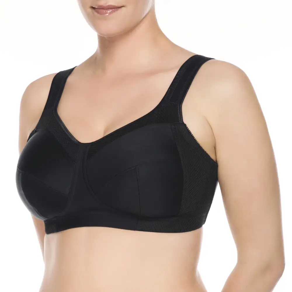 Women's Sports Minimizer Wireless Padded Three-Part Cup Padded Straps Wide Straps Bra
