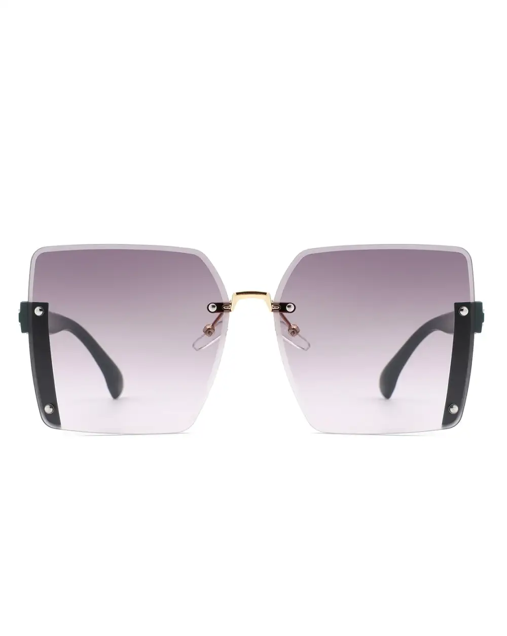 Knotted Square Rimless Frame Sunglasses