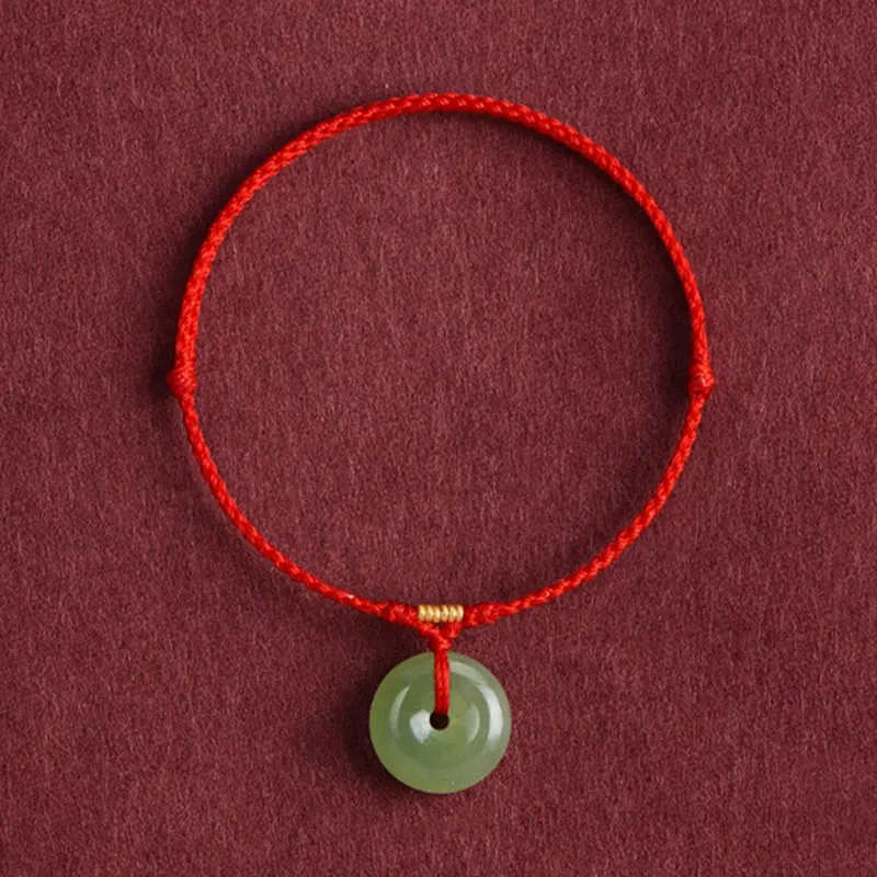 Natural Jade Buckle String Bracelet Anklet