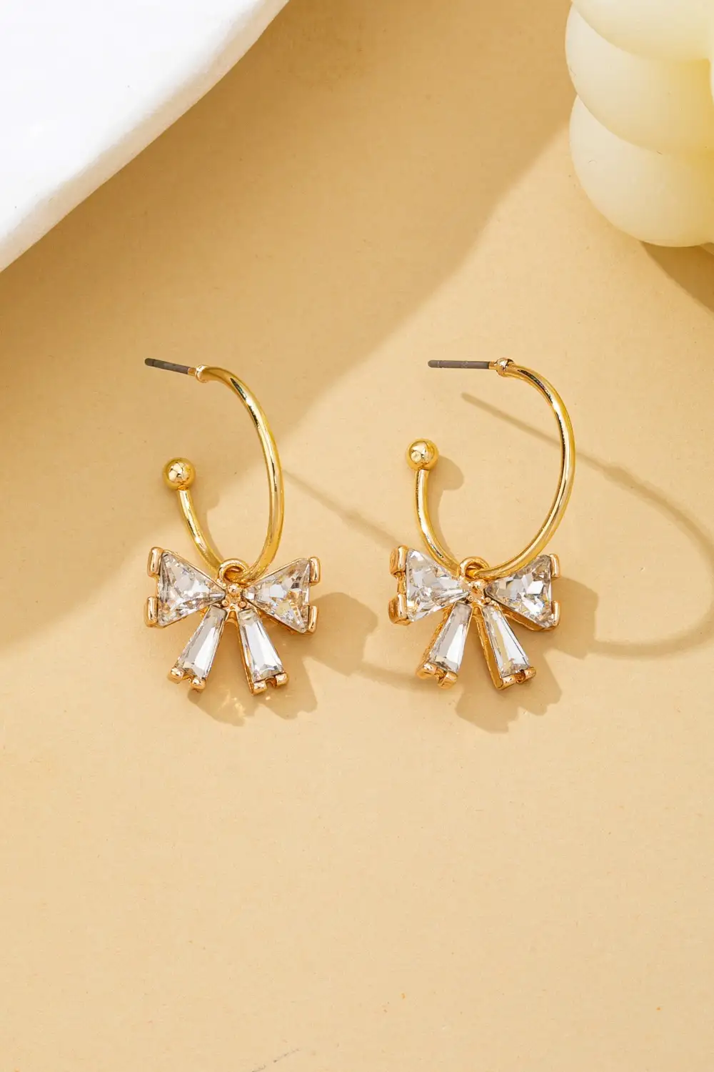 Crystal Bow Hoop arrings