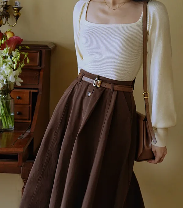 Clean Utility Everyday Casual Cotton Skirt