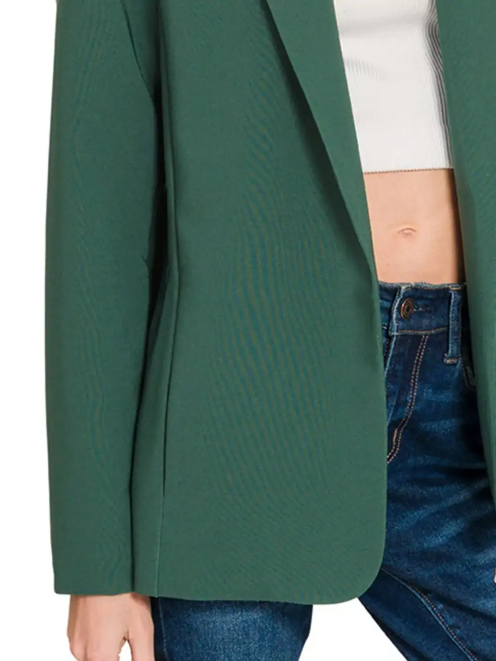 Woven Long Sleeve Blazer With Lining Relaxed Essential