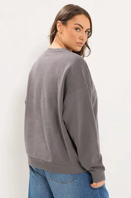 Grey 'Fifth Avenue' Slogan Sweatshirt