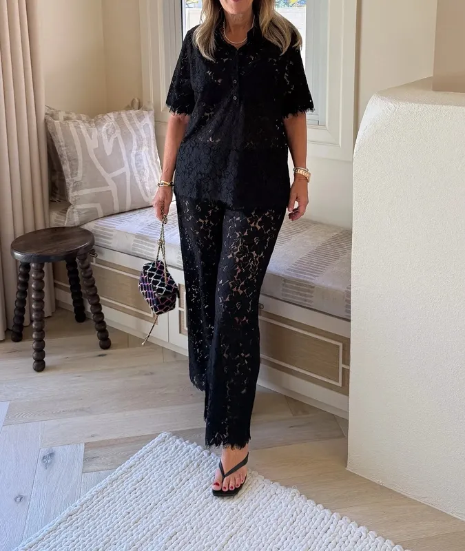Black Lace Pants