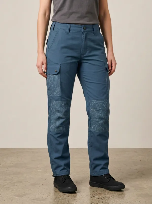 Unisex Outdoor Hiking Topographic Map Printed Tactical Work Pants