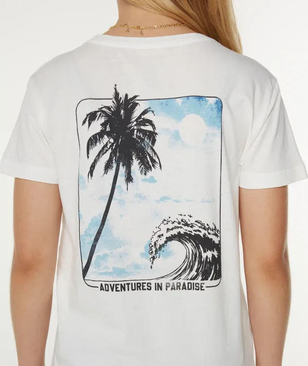 White Cartoon Print Pure Cotton Casual T-Shirt