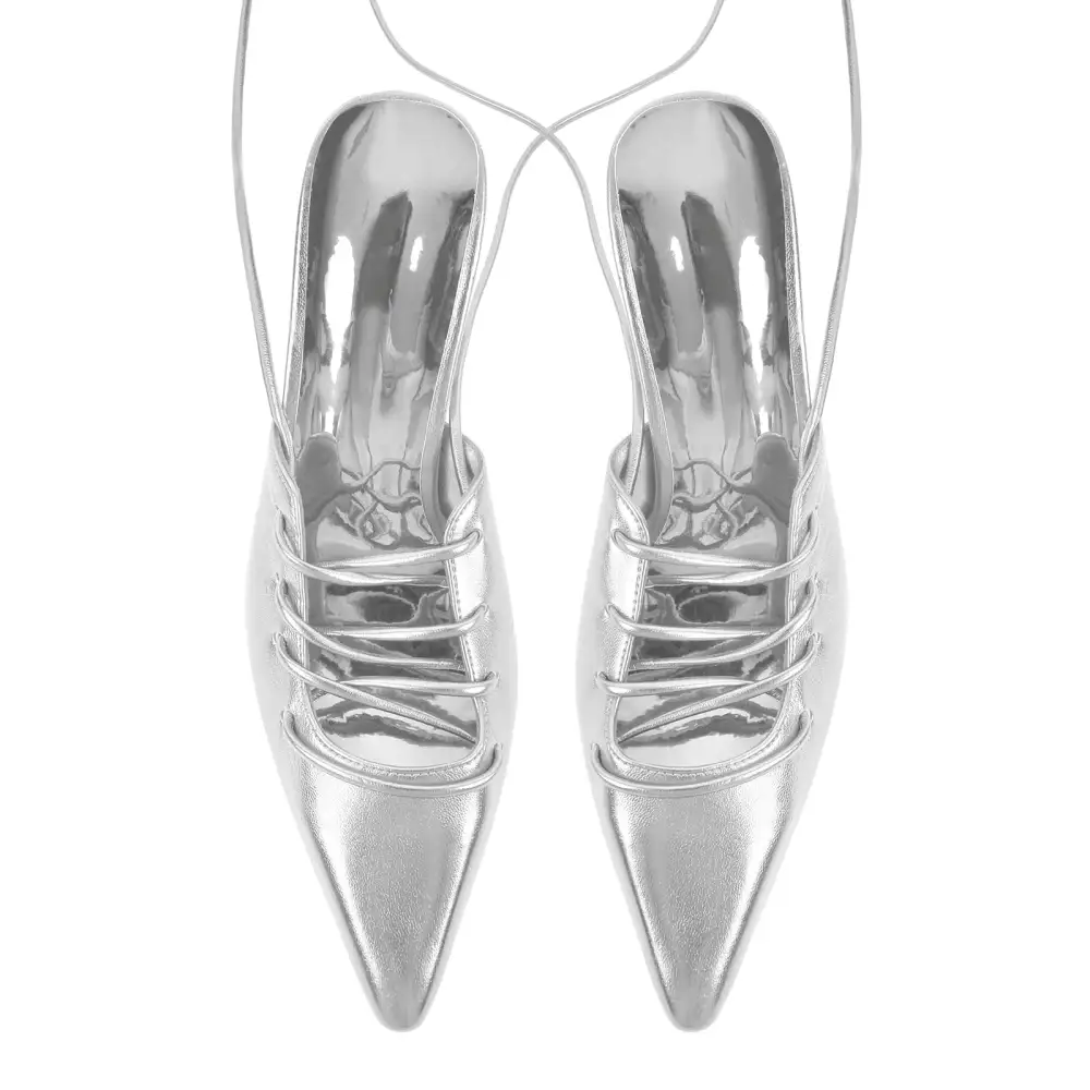 Lace Detail Pointed Toe Stiletto Lace Up Pumps