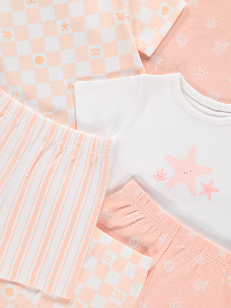 Pink Star Fish Little Star Short Pyjamas 3 Pack detail 1