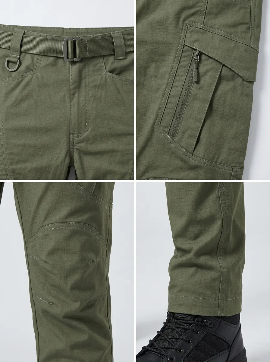 Men's Utility Tactical Outdoor Multi-Pocket Olive Green Cargo Pants