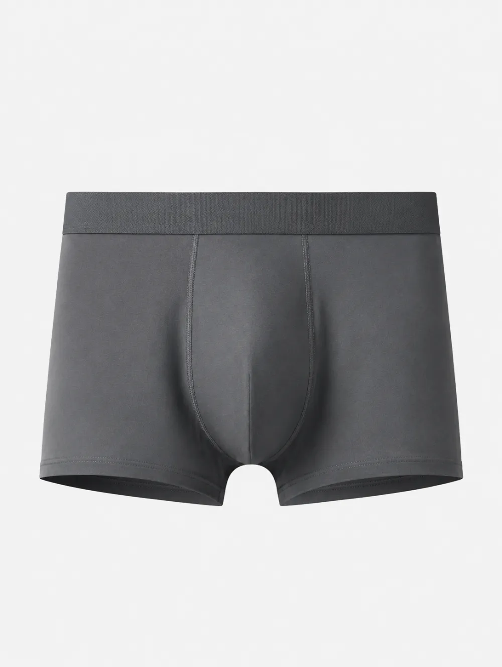 Men's Solid Grey Minimalist Printed Boxer Briefs