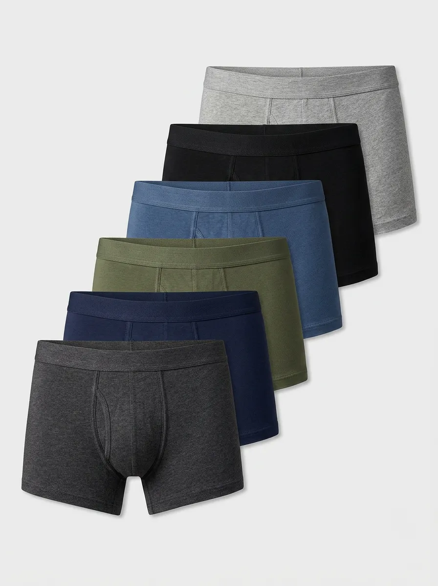 Men's Everyday Comfort Wide Waistband 6-Pack Boxer Briefs