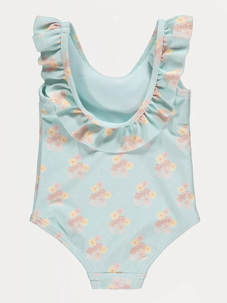 Green Floral Frill Swimsuit