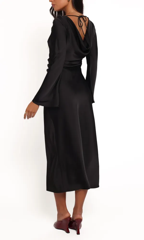 Long Sleeve Satin Maxi Dress