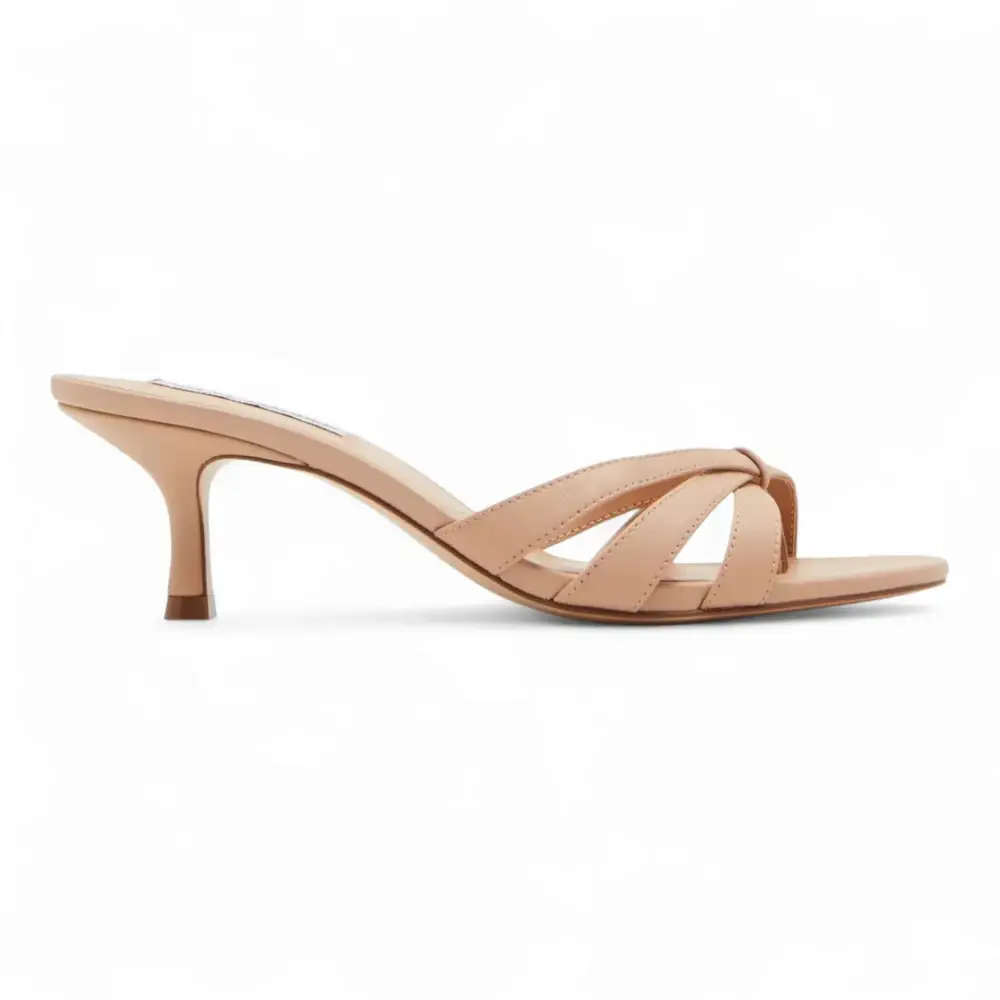 Cary Strappy Kitten-Heel Mule Sandals
