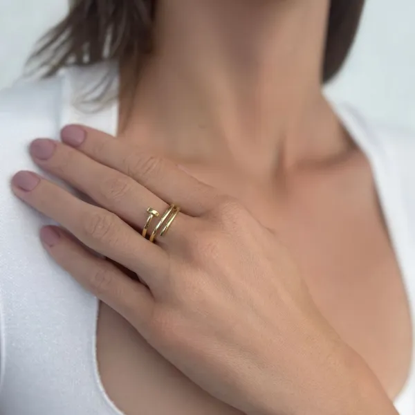 Nail-Wrap Double-Wrap Fashion Ring