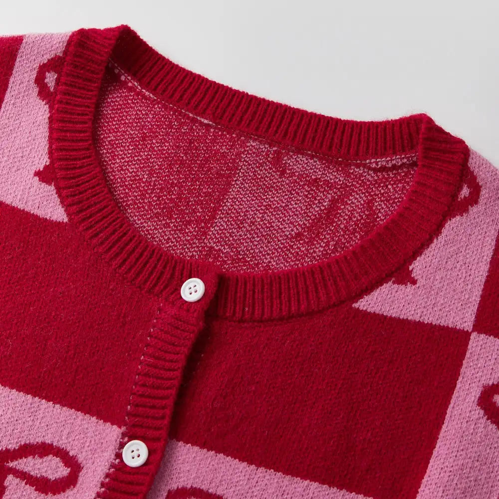 Heart Bow Button-Up Cardigan