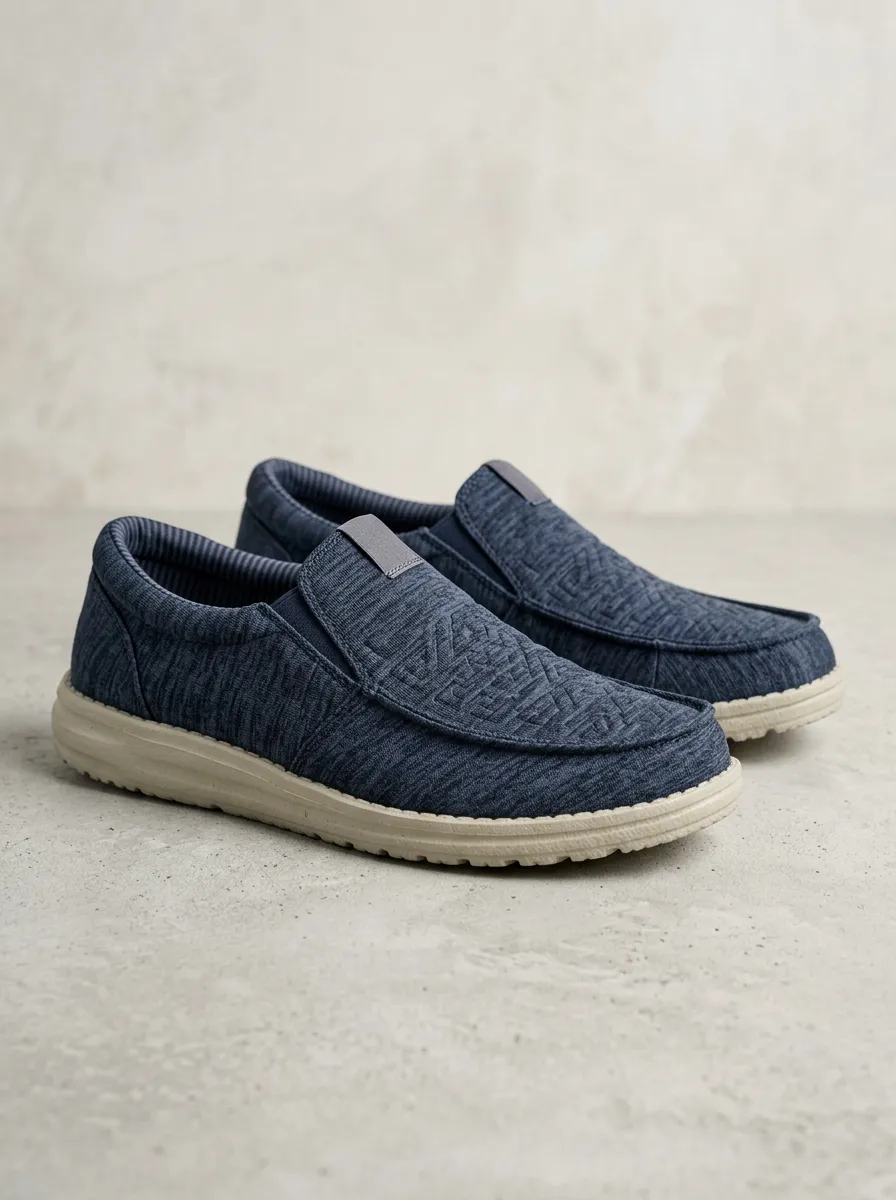 Flexible Stretch Geometric Winter Look Men's Stretch Canvas Shoes