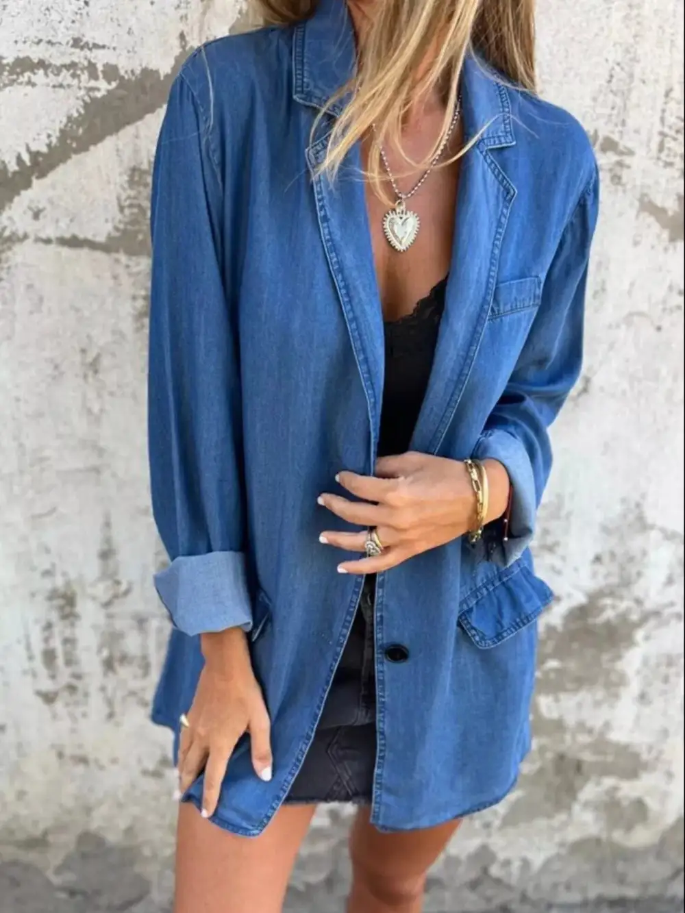Full Size Button Down Blazer Plus Size