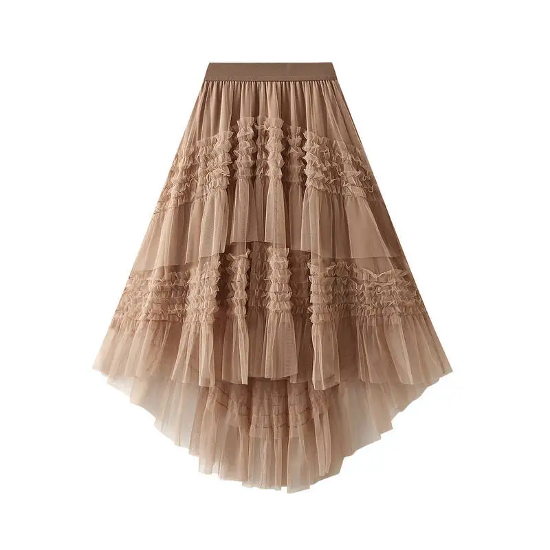 Irregular Flared Mesh Skirt