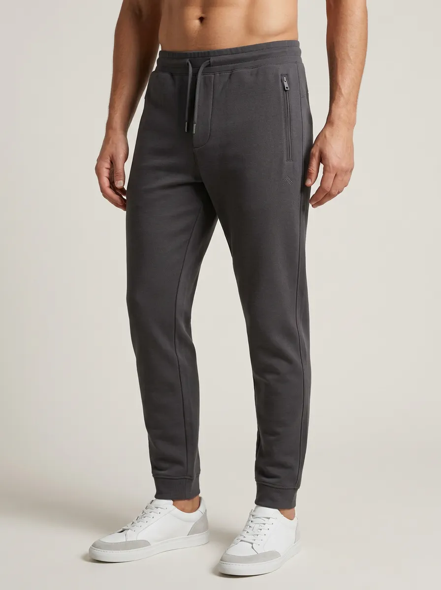 Men's Zipper-Pocket Fitness Athletic Jogger Pants