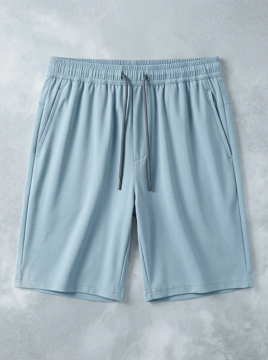 Fitness-Inspired Ice-Silk Elastic-Waist Stretch Shorts