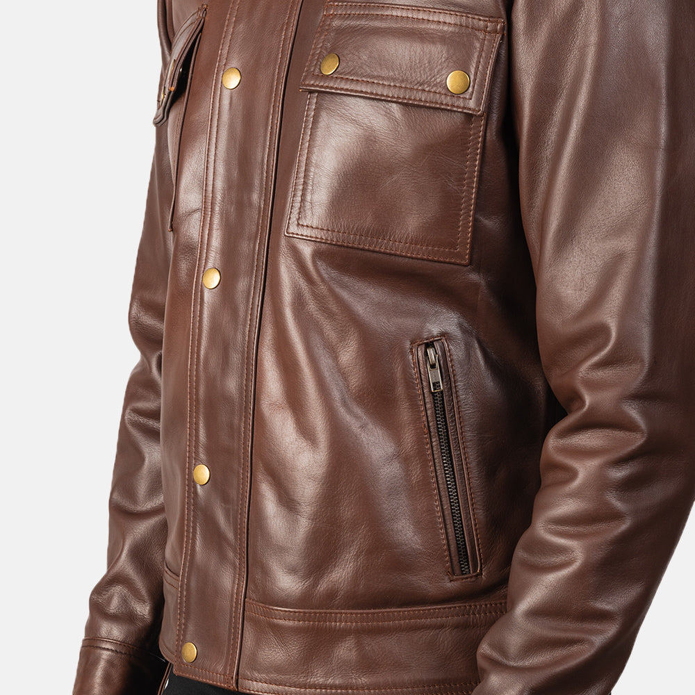 Men's Rugged Outdoor Biker Leather Jacket