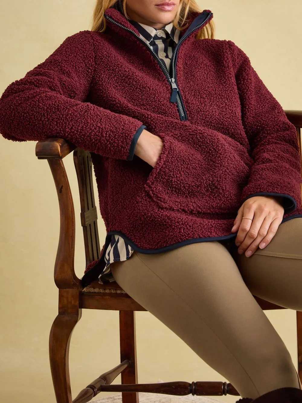 Regular Burgundy Quarter Zip Fleece