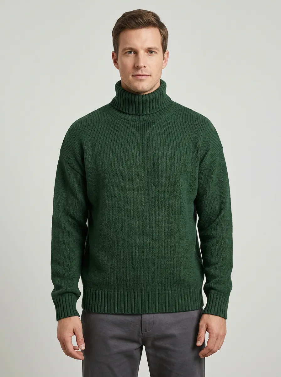 Men's Wardrobe Essential Ribbed Knit Turtleneck Sweater