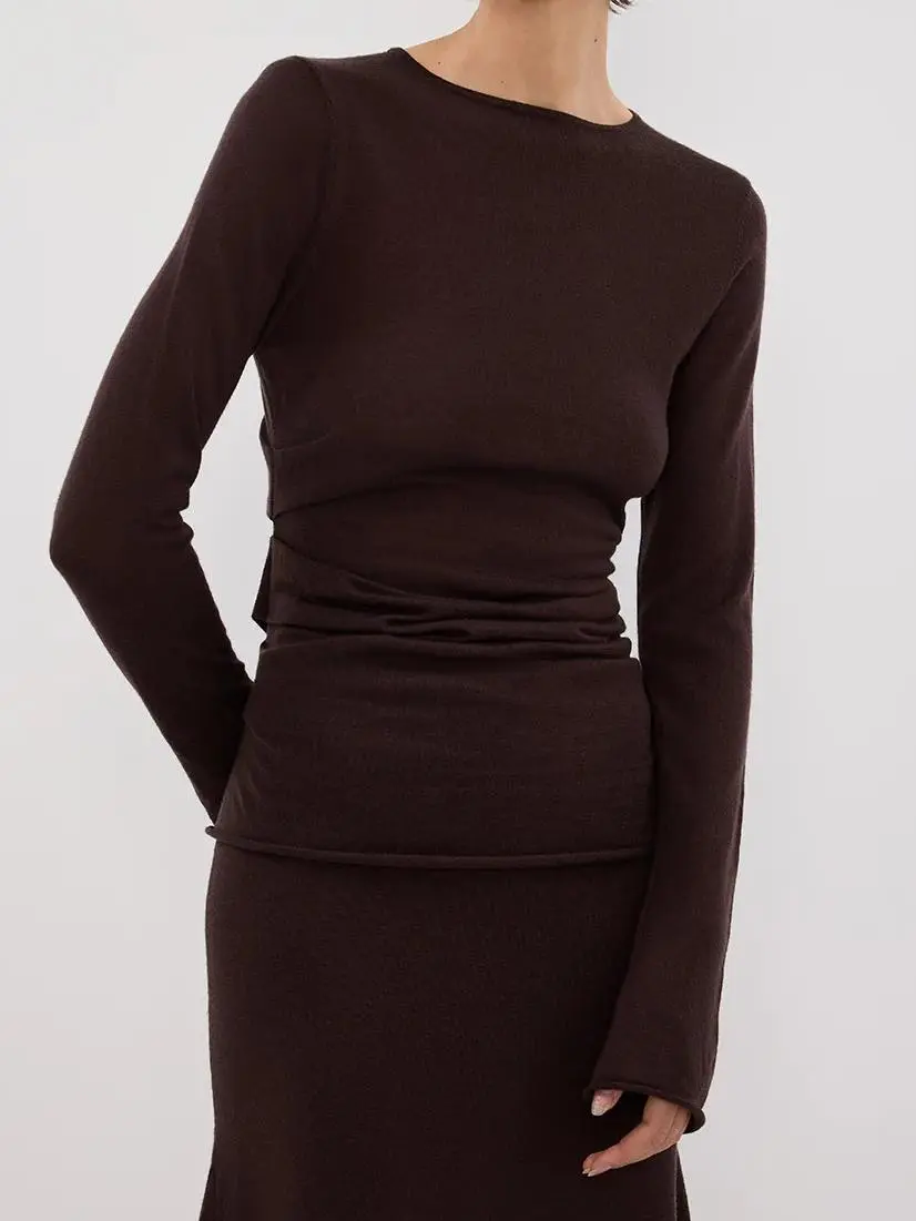 BITTER CHOC KNIT TOP
