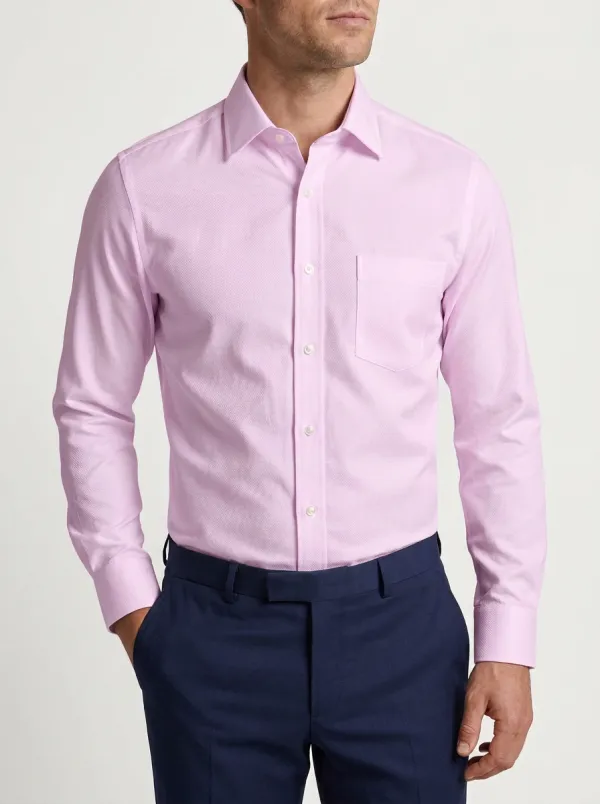 Men's Textured Pocket Formal Dress Shirt